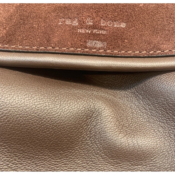 Rag and Bone Brown Leather Suede Saddle Crossbody Bag - Picture 4 of 11